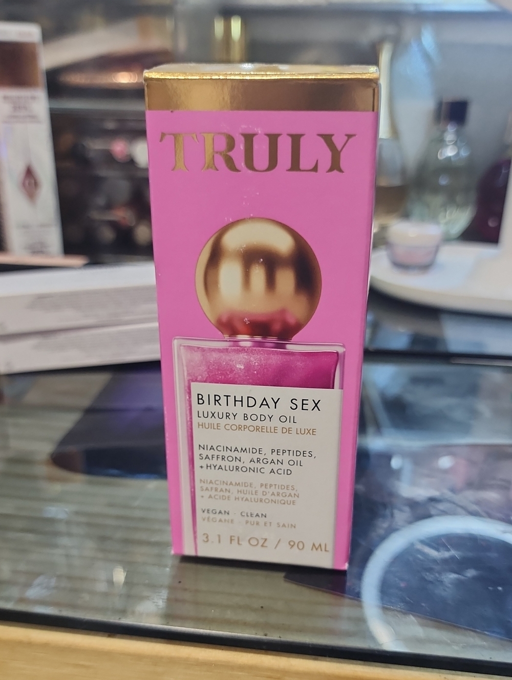 TRULY Birthday Sex Luxury Body Oil - Pink with Gold Accents
